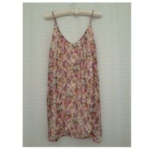 Sheer floral dress with white lining